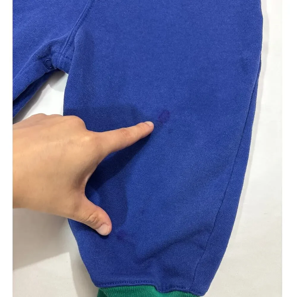 Vintage Miniwear Toddler 24M Colorblock Zip Up One Piece Outfit Retro 90s